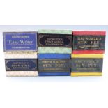 Six boxes of Heppworth's Swan Quill pen nibs, all unopened and sealed, each 4.9 x 6.8cm.
