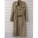 Burberrys' ladies classic trench coat, size 14 long