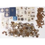 A collection of sundry UK and world coinage to include Australia , Irish Free State, USA etc,