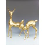 Two models of deer, possibly Babycham advertising or similar, height of tallest 71cm
