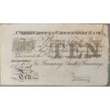 Warwick & Warwickshire Provincial ten pound bank note 1887, no tears or holes