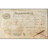 Abergavenny Bank 3rd May 1811 payment order for £253-17s-6d with embossed revenue stamp