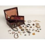 A collection of costume jewellery including a Roamer watch, Jewelcraft necklace, silver necklace,