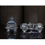 Two Swarovski cut glass vehicles Old Timer Car and Train Tender, both in original boxes with