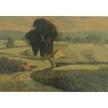 Roland Hilder print of a landscape dated 1936, 41 x 60cm