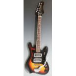 James O Burns design two pick-up electric lead / rhythm guitar in antique flame finish, reg no 7002,