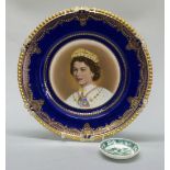 An Aynsley commemorative cabinet plate and a Copeland Spode Grace Lloyd-Collins Christmas trinket