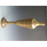 Eastern style brass hookah pipe base or vase, H80cm