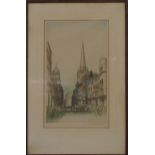 Two Edward Sharland (1884-1967) signed coloured etchings, one High Street, Bristol the other Wine