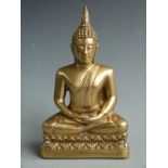 Eastern brass Buddha, H 18cm