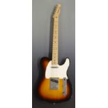 Fender Telecaster Mexican made electric lead / rhythm guitar in dark flame finish with ivory
