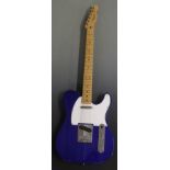 Fender Telecaster Mexican made electric lead / rhythm guitar in blue lacquered finish with white