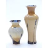 Two Caithness overlaid glass vases both with trailed decoration, largest 25cm tall