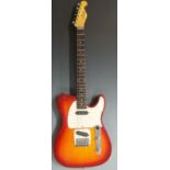 Morris Hurricane electric lead / rhythm guitar in flame finish with ivory effect scratch plate,