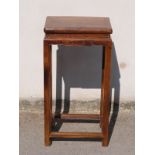 A 19th/20thC Chinese carved elm table or stand, W40 x D28 x H78cm