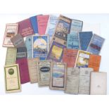 Collection of cloth backed and paper maps of English regions including Devon, Bacon's Berks Bucks