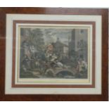 Pair of election prints after Hogarth comprising Chairing and Polling, each 44 x 55cm