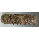 A carved African tree of life bust/figure, H40cm