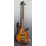 Cort Bartolini MK1 5 string electric bass guitar in lacquered antique wood finish, serial no B5