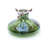 Victorian green glass Christmas tree holder impressed to the base Mignon Patent Schweil. Fabr.