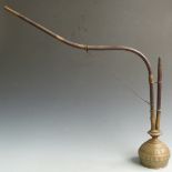 A 19th/20thC brass hookah pipe, L104cm