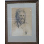 After Albrecht Durer charcoal portrait of an elderly lady, monogrammed A D lower right and with