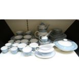 Royal Doulton dinner and teaware decorated in the Reflection pattern, mostly six place settings,