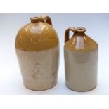 Cider flagon impressed Wm Trotman, Tewkesbury, together with a further example, H39cm