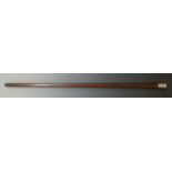 Chinese silver knopped walking cane by Wang Hing, L88cm