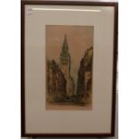 Two Edward Sharland (1884-1967) signed coloured etchings, one High Street, Bristol the other Wine