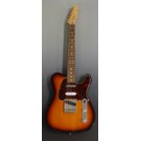 Fender Telecaster Mexican made electric lead / rhythm guitar in lacquered flame finish with pearloid