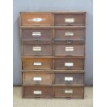 Amona office/shopfitting/haberdashery Stolzenberg oak filing cabinet with lift and slide fronts with