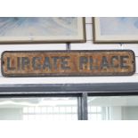 Vintage cast iron road sign 'Lipgate Place'
