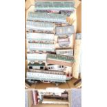 Quantity of 0 gauage railway rolling stock including Hornby, scratch built Southern coaches etc