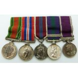 Five George VI / Elizabeth II miniature medals