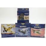 Four Corgi The Aviation Archive World War II diecast model aeroplanes three 1:72 scale limited