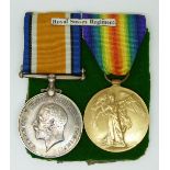 British Army WWI medals comprising the War medal and Victory Medal named to 17354 Pte T Wilson Royal