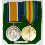 British Army WWI medals comprising the War Medal and Victory Medal named to 62963 Pte W S Harding