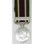 British Army Tibet Medal with clasp for Gyantse, named to 3923 Pte F Mockford, 1st Battallion