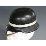 German Third Reich Fire Brigade helmet with liner and chin strap