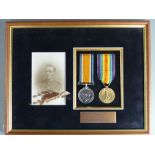 British Army WWI medals comprising War Medal and Victory Medal named to 32566 Pte E Atkins