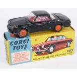 Corgi Toys diecast model Volkswagen 1500 Karmann Ghia with black body and red interior and hubs 239,