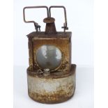 LMS railway signal oil lamp, height 24cm