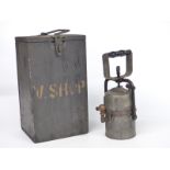 May be stickered 65308 GWR acetylene lamp in box marked V Shop, height 36cm