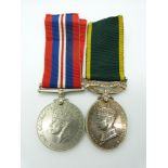 British Army Territorial Efficiency Medal named to 4077822 Gnr T Lewis RA, together with a WWII