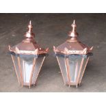 Pair of copper outdoor lamps