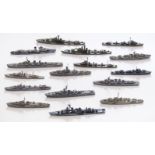 Sixteen Neptun and similar diecast model waterline ships including Black Swan, St Laurent,