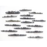 Sixteen Neptun and similar diecast model waterline ships including Brummer, Hela, Maestrale etc,