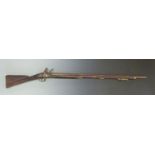 Henry Nock of London Monmouthshire Regiment flintlock hammer action musket with named lock, brass