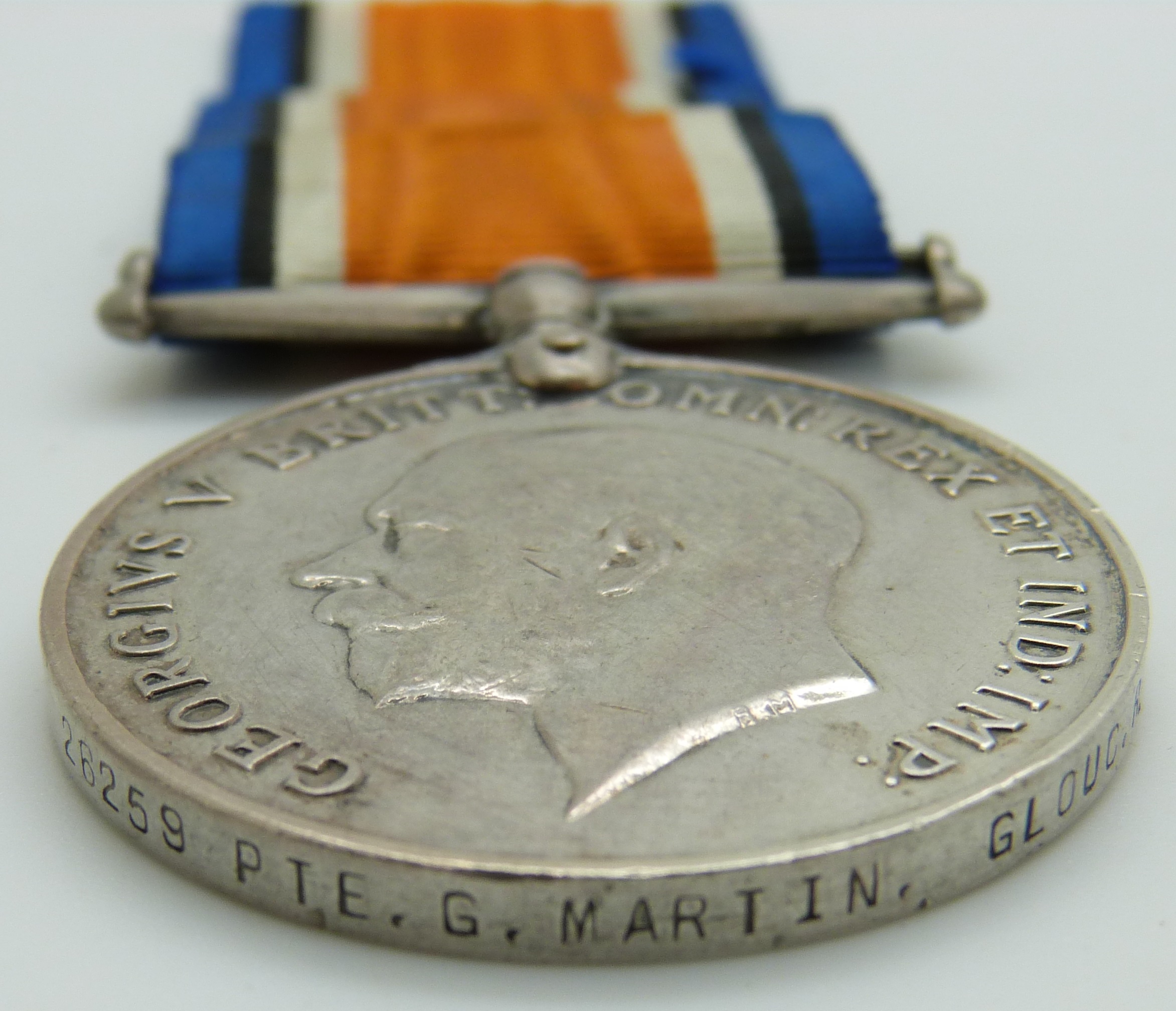 British Army WWI medals comprising War Medal and Victory Medal named to 26259 Pte G Martin, - Image 3 of 3